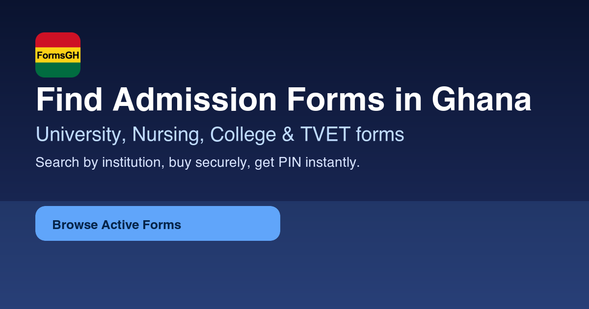 UCC Undergraduate Admission Form - University of Cape Coast | FormsGH